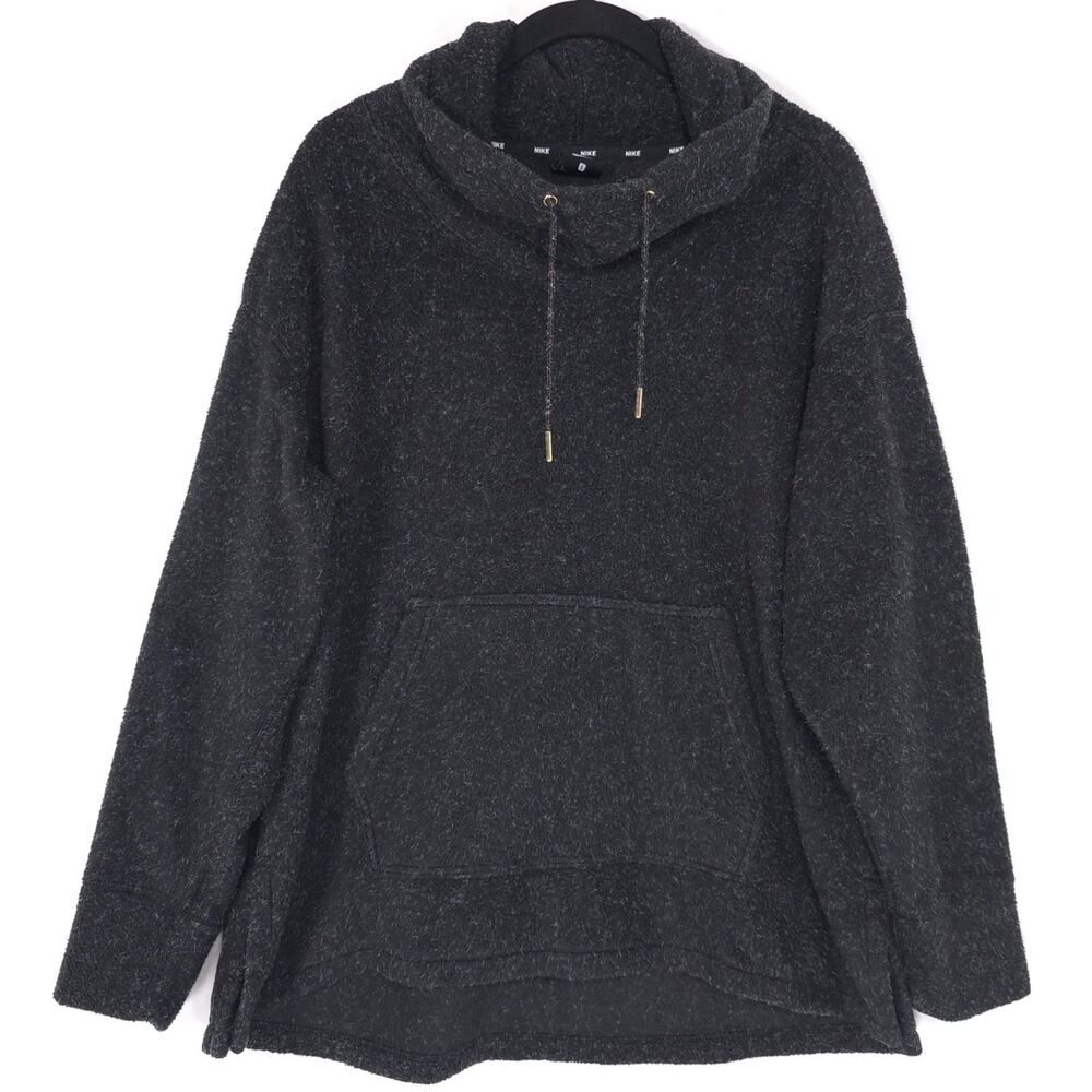 NIKE Women's Sweatshirt SMALL Pullover Hoodie‎ Soft Knit Cowl Neck CU8778-010